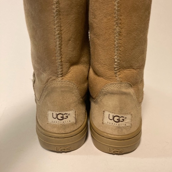 UGG Camel Suede Sheepskin Leather Mid Calf Winter Boots size 8 - Picture 9 of 16